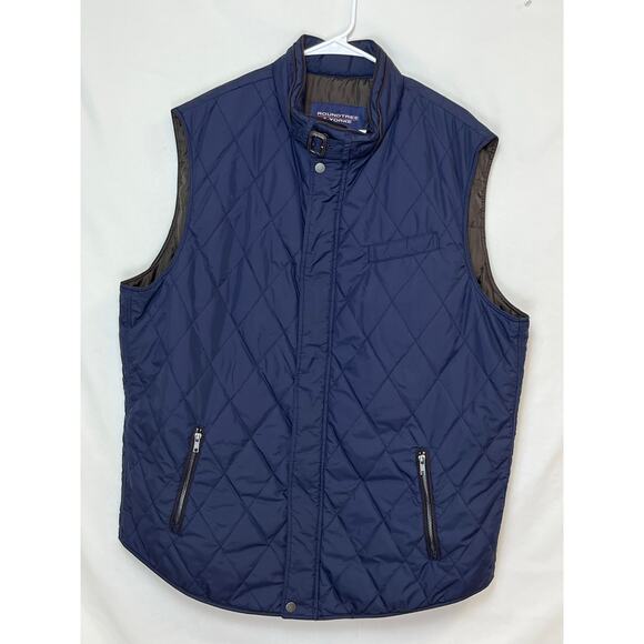 Roundtree & Yorke Men’s XLT Blue Quilted Vest Zip Front Lightweight Outerwear - Picture 1 of 7